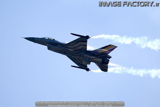 2017-09-16 Base Aerienne Sion 0577 General Dynamics F-16 Fighting Falcon - Belgian Air Component